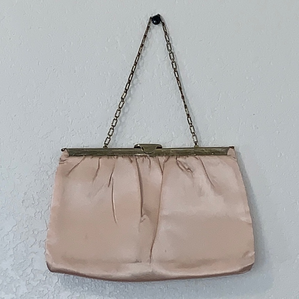 🌸Pale Pink Satin Evening Clutch Purse 🌸